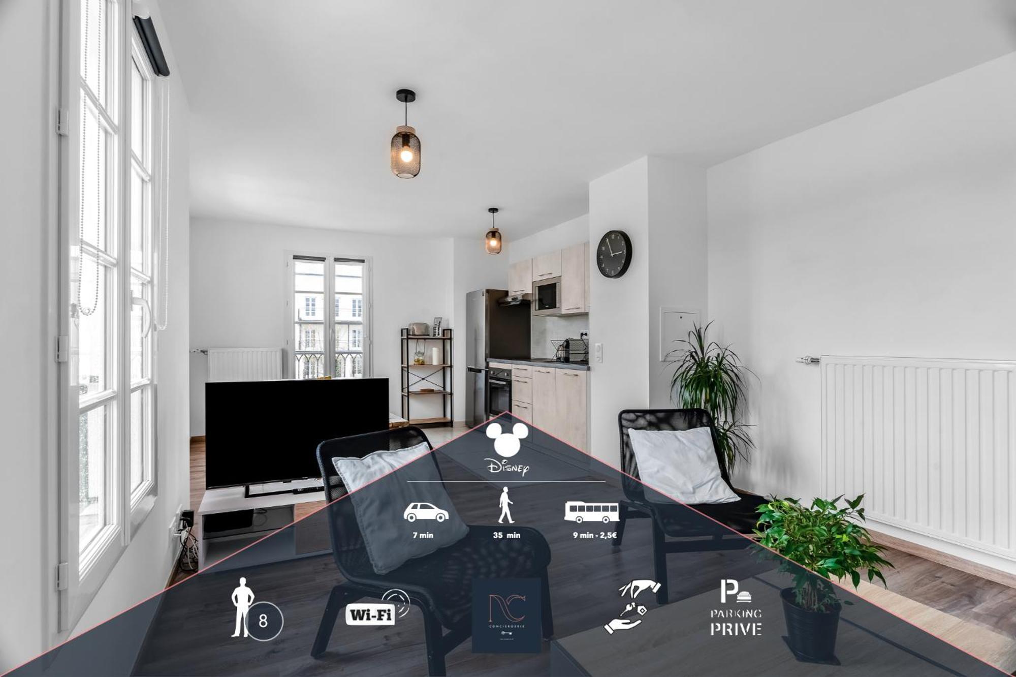 Apartment Disneyland-paris 8pers,parking, Borne Recharge Ve, Wifi Serris